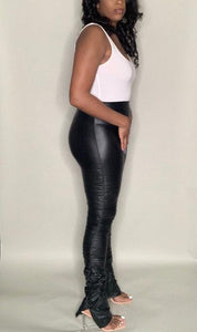 "Stack Me In Faux" Leather Pants